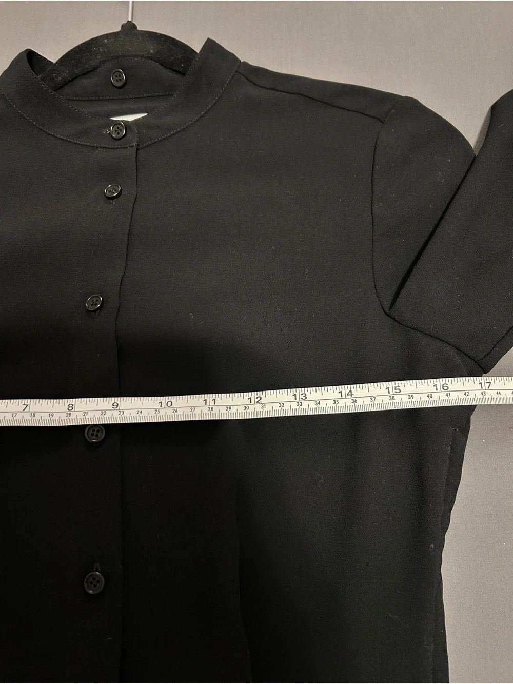 COACH Button Up Mandarin Collar Shirt Dress Black - Picture 5 of 9